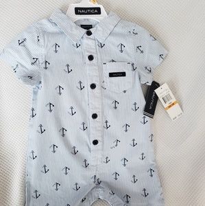 Nautica Baby Boys Romper, Anchor